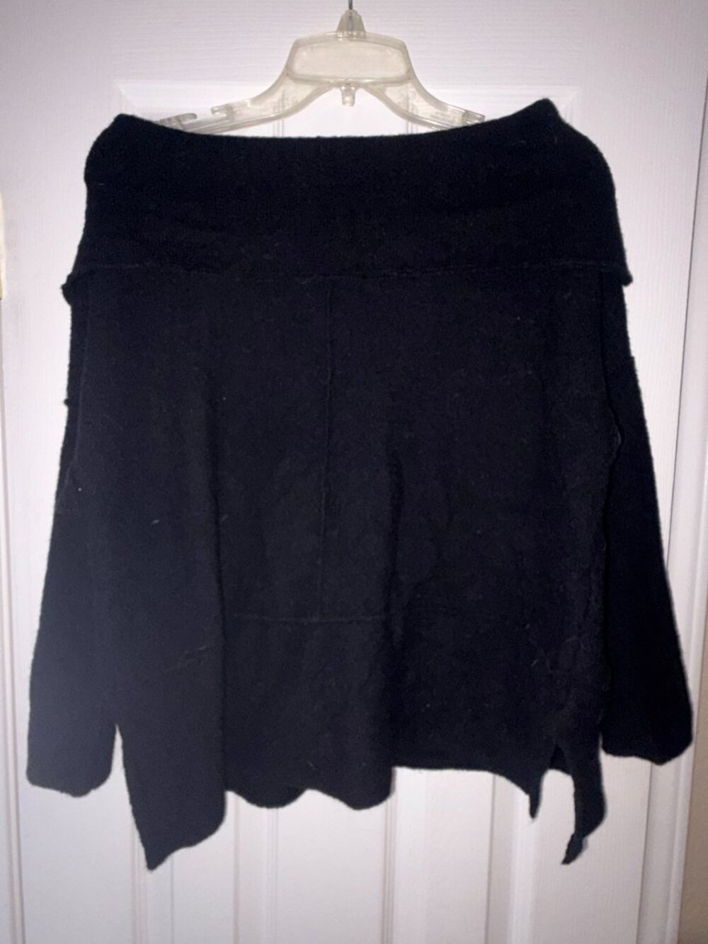 Free People Black Off-the-Shoulder Sweater XS Oversized